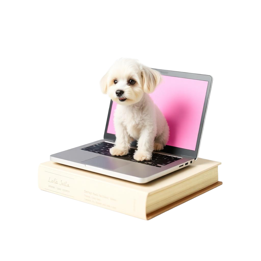 Lola the red poodle, Soft Luxe Finds mascot