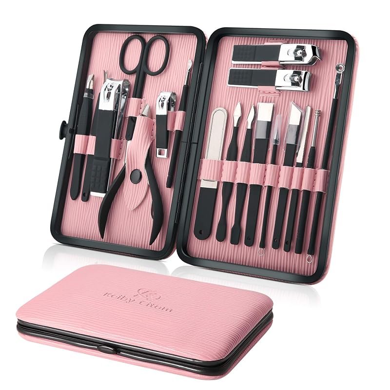 Manicure Set, 18 Pieces Stainless Steel
