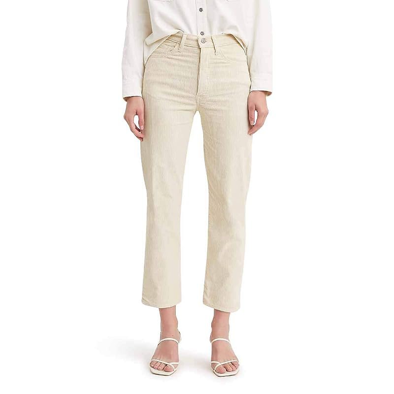 Ribcage Straight Ankle Corduroy, Ecru