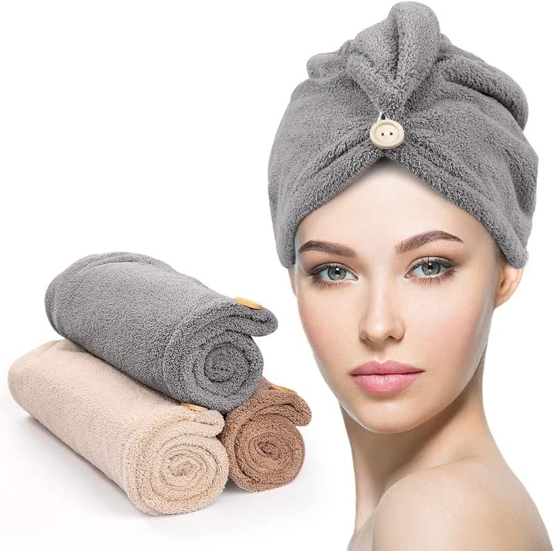 Microfiber Hair Towel Wraps (3 Pack)