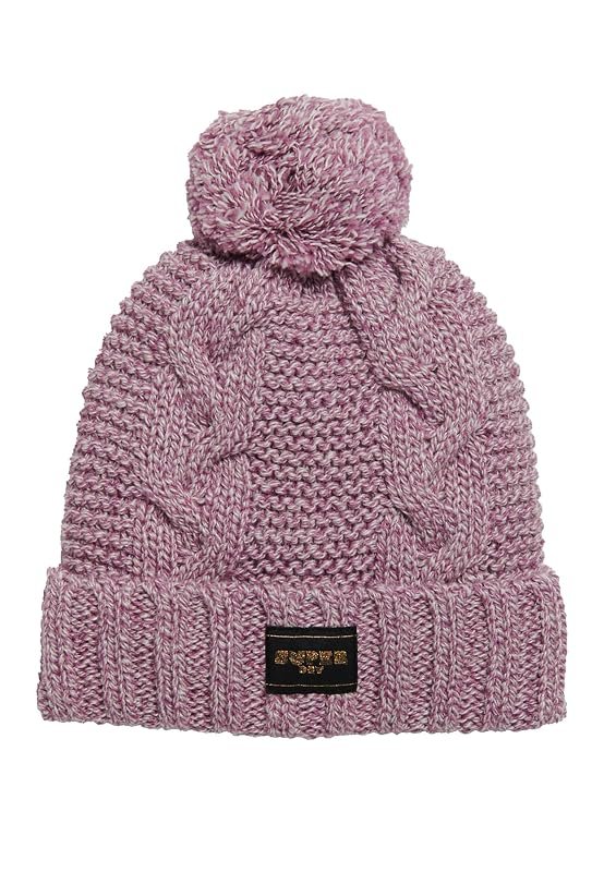 Cable Knit Beanie, Lilac