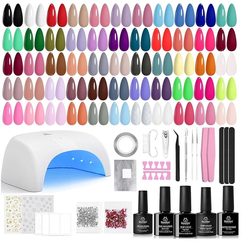 Gel Nail Polish Kit with UV Light, 80 Pieces