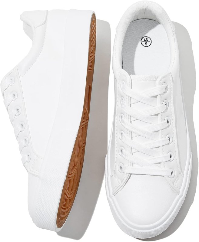 White Leather Tennis Sneakers