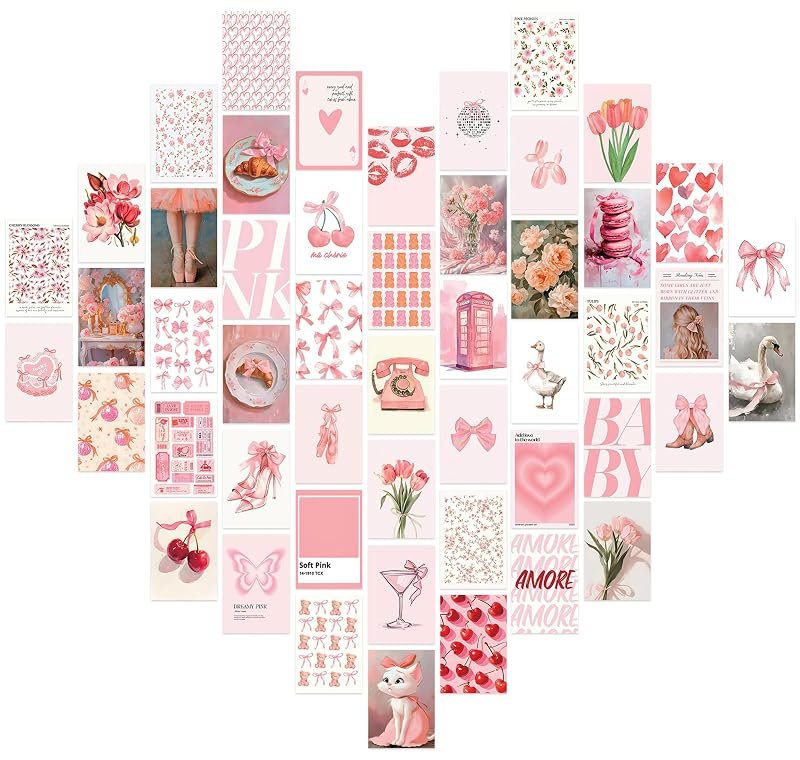 Coquette Wall Collage Kit, 50 Pieces