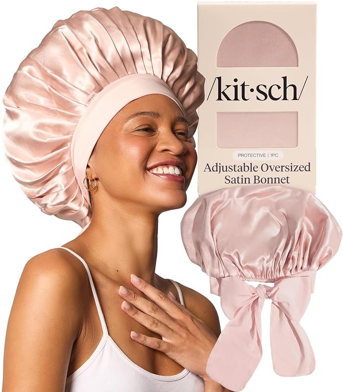 XL Satin Bonnet, Blush